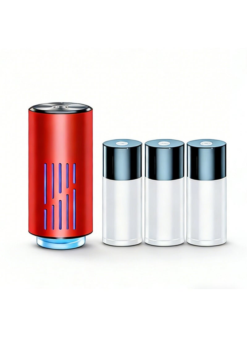 AI intelligent car aromatherapy diffuser, featuring a breathing ambient light, smart sensing function, three-level spray control, and an aluminum alloy body for long-lasting fragrance. (Red) - Image 1